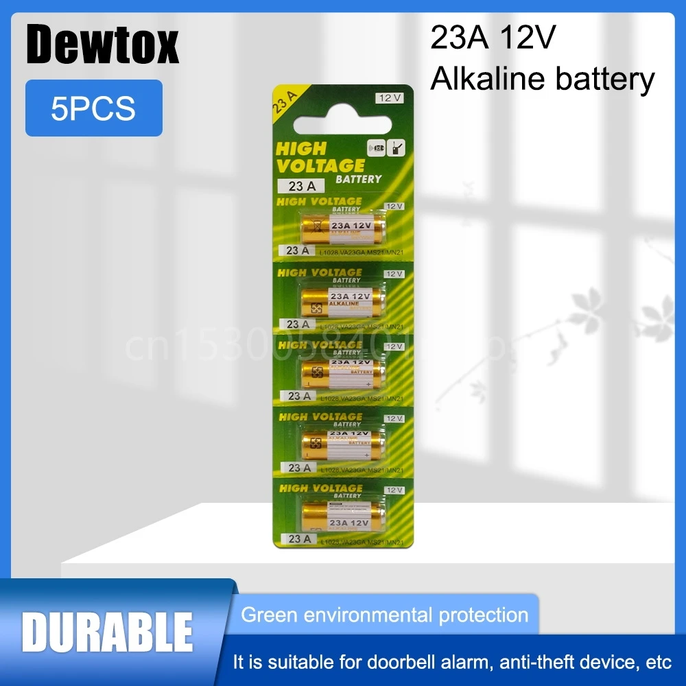 5 Pz 12V Batteria Alcalina A23 23A 23Ga A23S E23A El12 Mn21 Ms21 V23Ga L1028 Gp23A Lrv08 Per Campanello Senza Fili