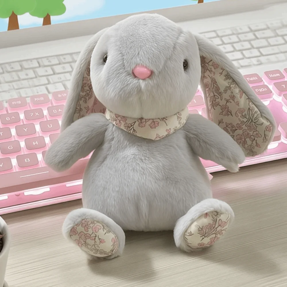 Induction Rhythm Piano Drooping Ear Rabbit Plush Doll Sound Music Toys PP Cotton Little Bear Plush Keychain Soft Portable