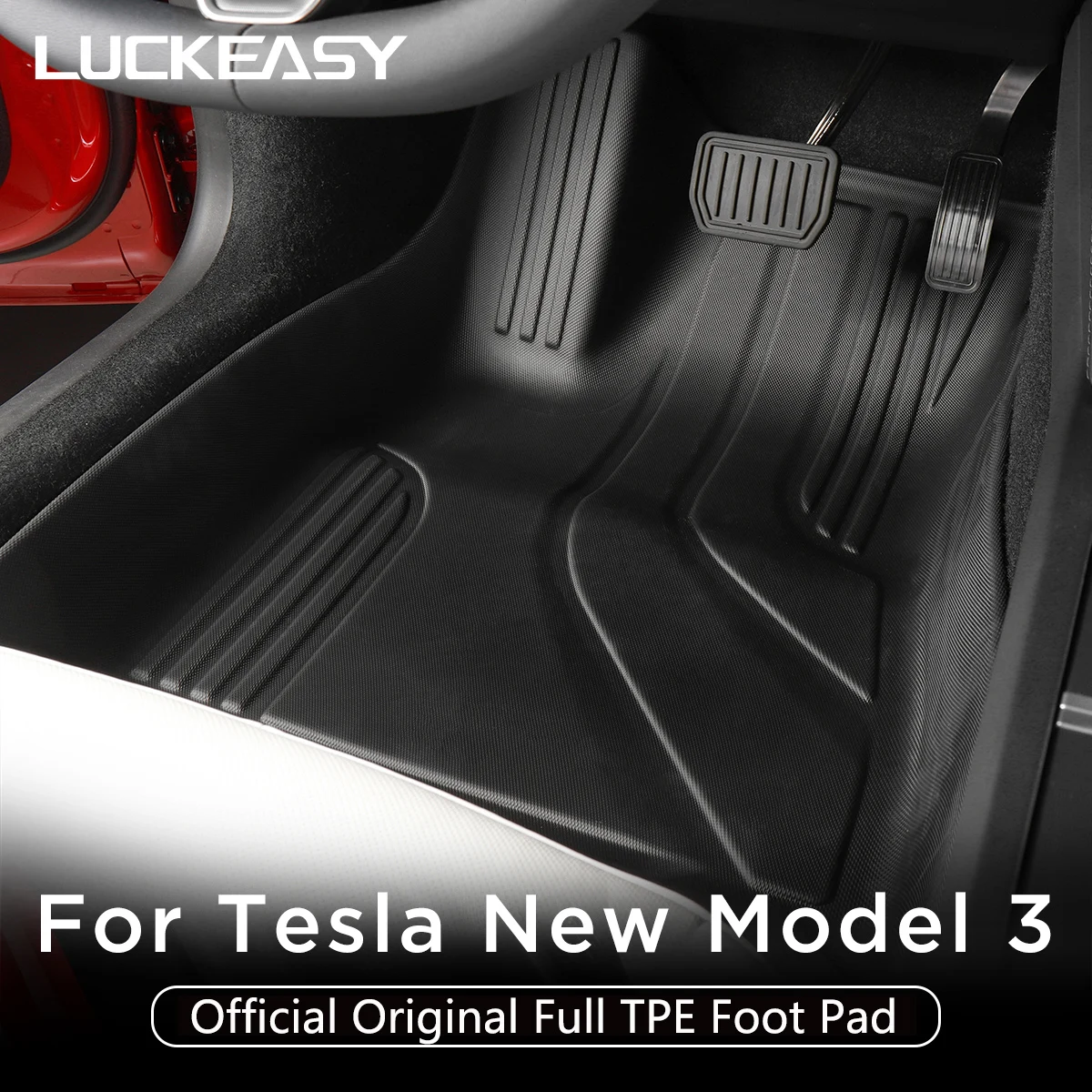 Tapis De Sol Caoutchouc TPE Pour Tesla Model 3 2017+ - Noir, Set 3 Pièces, Antidérapant