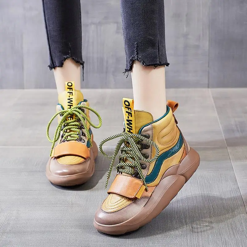 

Casual Sneakers Lace Up Snow Boots Woman Winter Shoes for Women Female Booties Leather Sports Rubber Fashion Ankle Chunky Padded