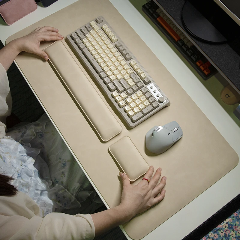 Waterproof Non-Slip Desk Mat Set with Large PU Mouse Pad & Wrist Guard