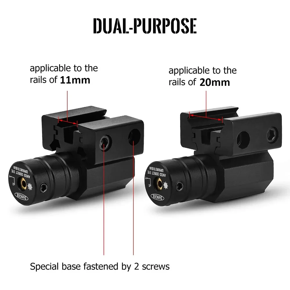 Red Dot Laser Sight Mini Tactical Red Dot Laser Sight for Rifle Pistol Shooting Hunting Gun Adjustable 11mm 20mm Hunting Sight with Battery and Line