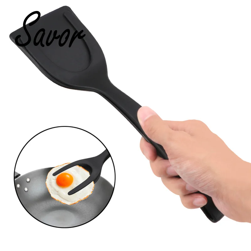 

2-in-1 Kitchen Accessories Gadget Sets Spatula Silicone for Toast Pancake Egg Flip Tongs