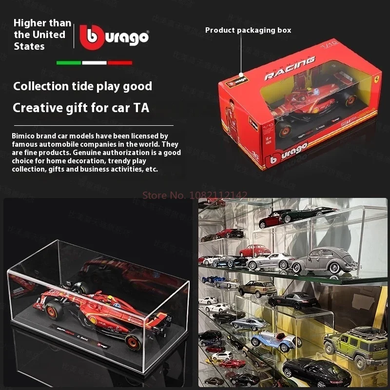 Original Bburago 1:18 Ferrari SF-24 Alloy Miniature Diecast Model Formula 1racing #16 Leclerc #55 Sainz Formula Car Models Gifts 5