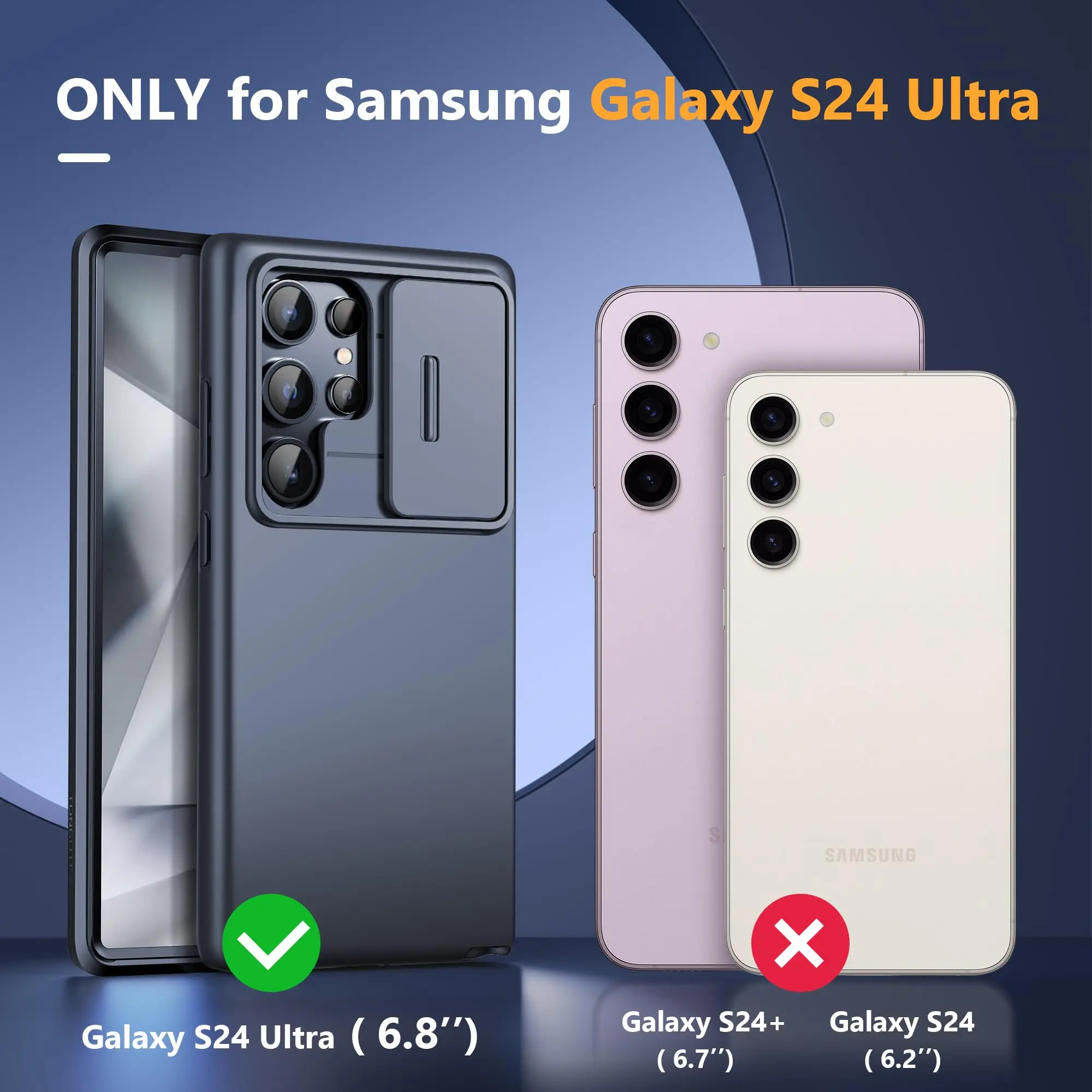 Slim Matte Phone Case with Camera Cover and Military-Grade Drop Protection