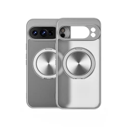 Luxury 360° Rotating Bracket Case - Slim Matte Translucent Stand Holder, Shockproof Cover - Google Pixel 10 (Silver)