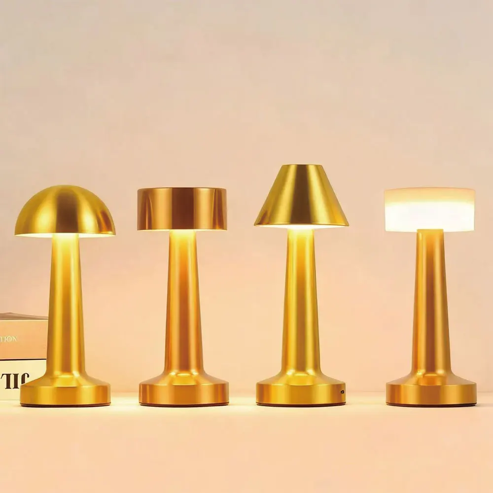 รูปสินค้า โคมไฟสไตล์เรโทร LED ปรับแสงได้ ชาร์จไฟได้ ตกแต่งบ้าน