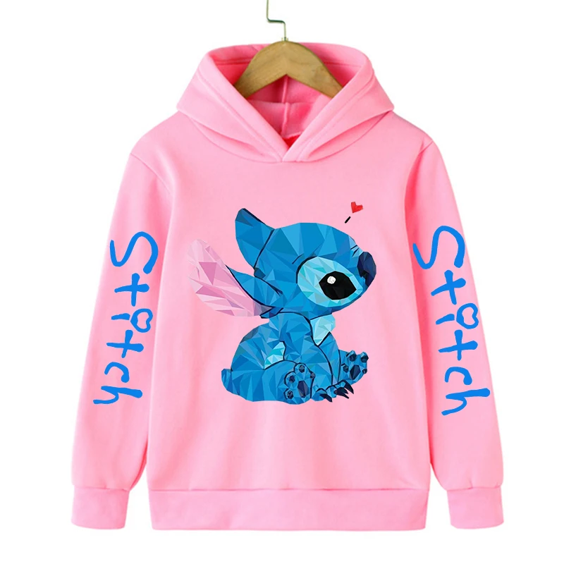 Funny Clothes Christmas Disney Stitch Hoodie Children Cartoon  Kid Girl Boy Lilo and Stitch Sweatshirt Hoody Baby Casual Top 4