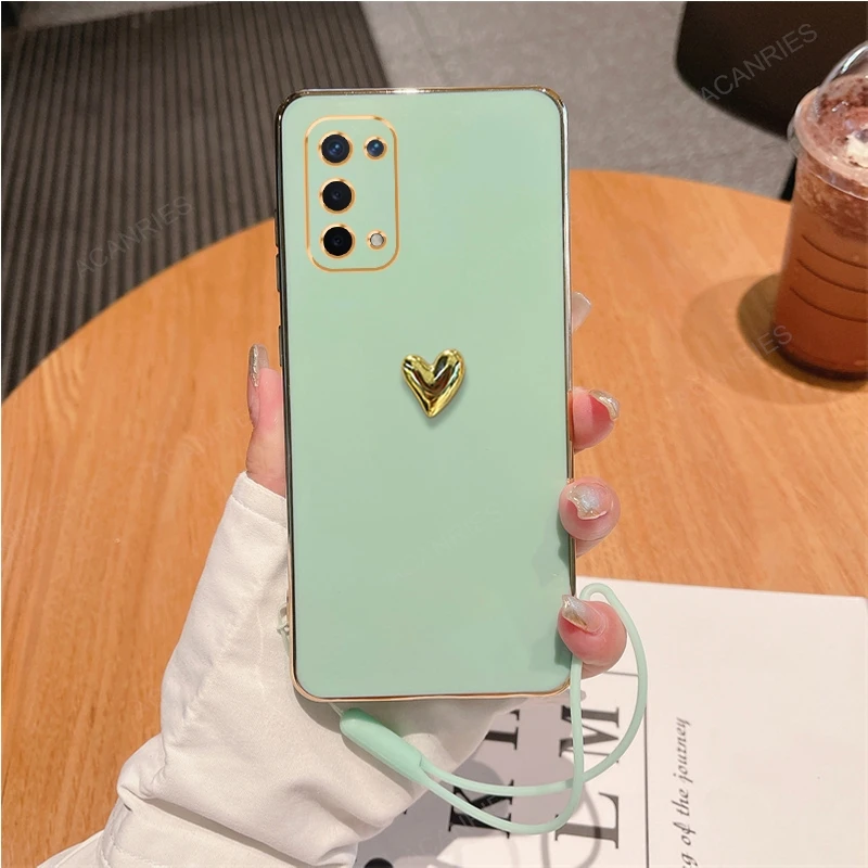 Enhanced 3D Gold Heart Plating Silicone Soft Phone Case