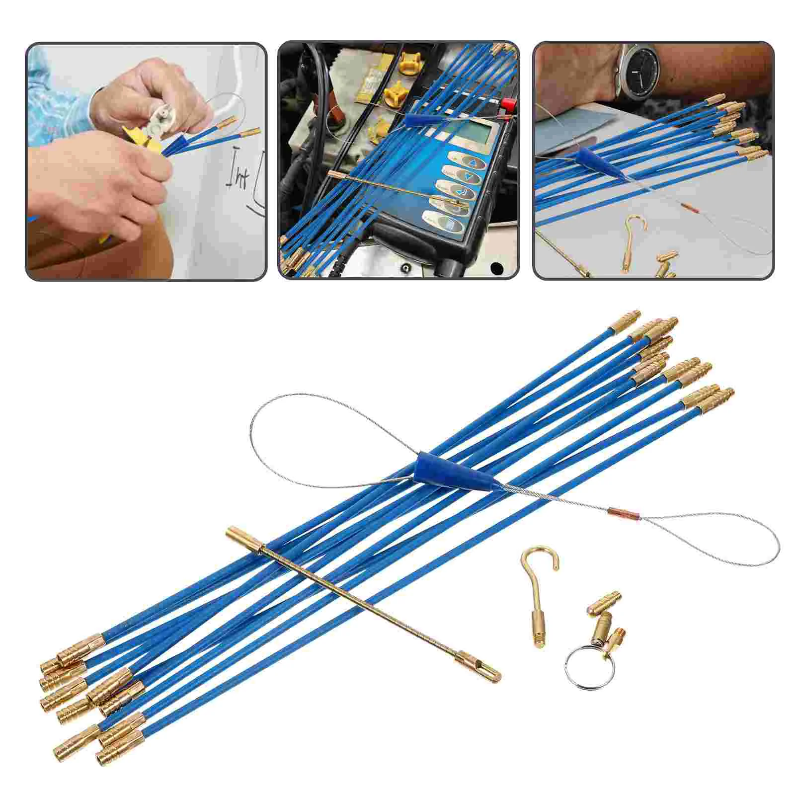 

Threader Fish Tape Wire Puller Glow Rods Suite Electrical Tools Copper Cable Pullers for Cables