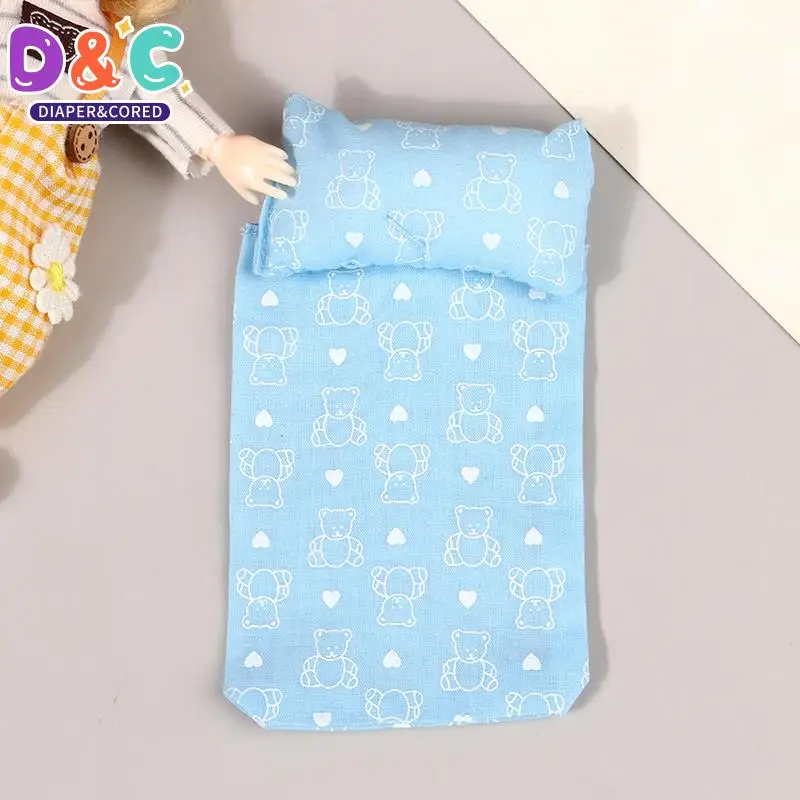 

1:12 Dollhouse Miniature Sheet Pillow Bed Linings Bedding Model Bedroom Decor Toy Doll House Accessories