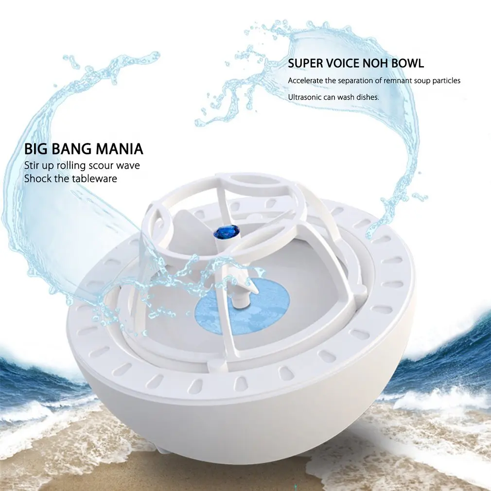 Mini Ultrasonic Dishwasher Usb Rechargeable High Water Pressure Fruit
