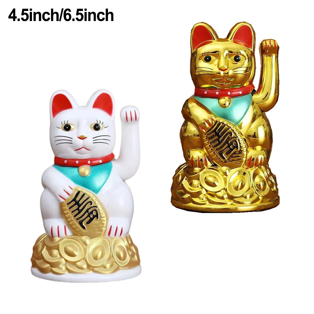 Glückliche Katze, winkender Handbarren, der Maneki Neko Glück winkt, 11,4–6,5 cm, Heimbüro, Auto, Dekoration, Heimdekoration, Geburtstagsgeschenke – Detail 1