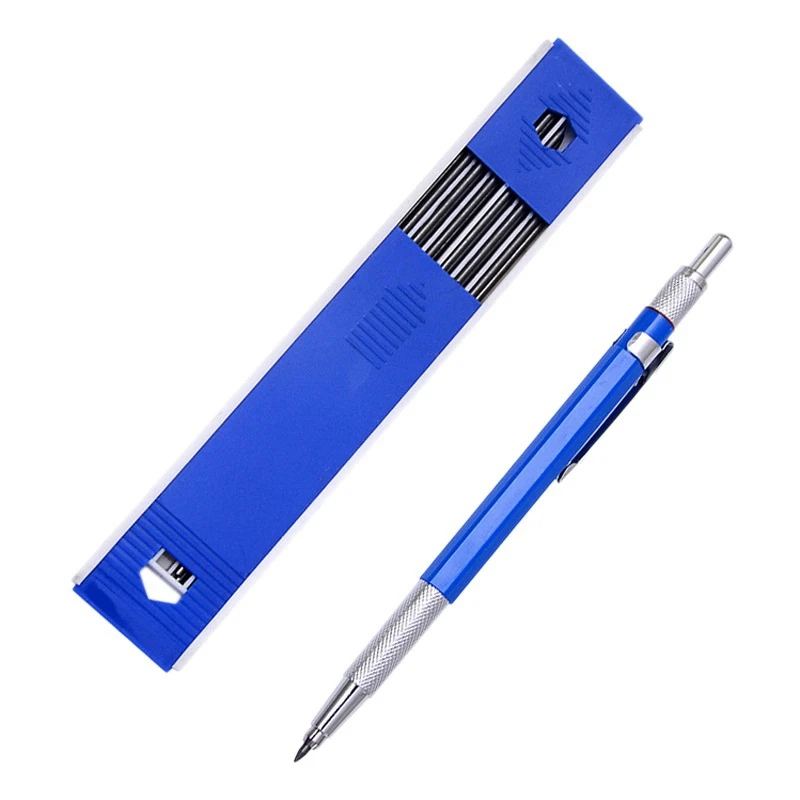 초안 드로잉 목수 공예용 기계식 연필 리드 연필, 미술 스케치, 12 개 리필 포함, 2.0mm