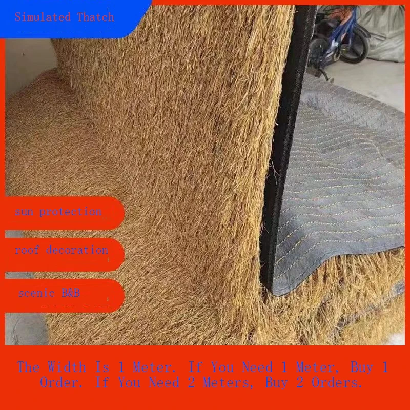 Simulated Thatched Roof Outdoor Pavilion Decoration Straw Scenic B&B Home Roof Decoration Hay Waterproof Sunscreen Turf
