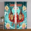 2pcs, Curtain Set New Year Wave Design Durable Polyester (without rod) Thermal Insulation, and Room Darkening Functions Perfect 1