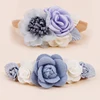 Popular Beautiful Spring Rose Blossoms Pink Purple Green Blue Handmade Nylon Headband for Girls Daily Matching with Party 2pcs 5
