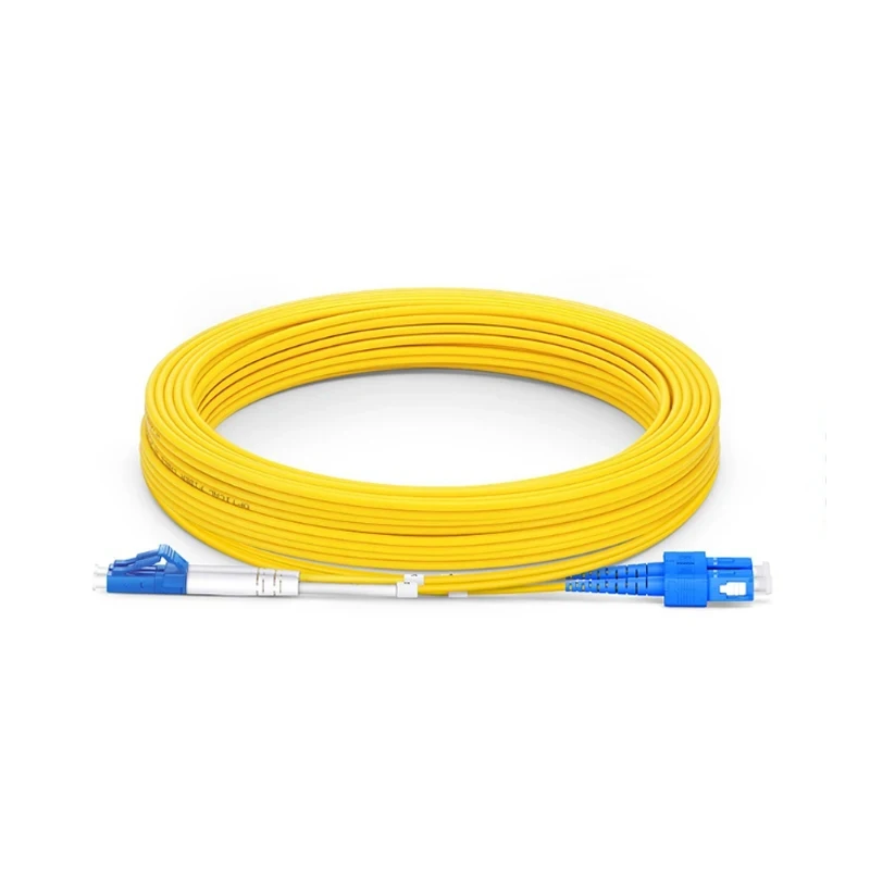 20Pcs 3 Meter LC UPC-SC UPC Single Mode G652D Duplex 2.0mm Optical Fiber Optic Patch Cord Optical Patch Cable Yellow LSZH Jacket