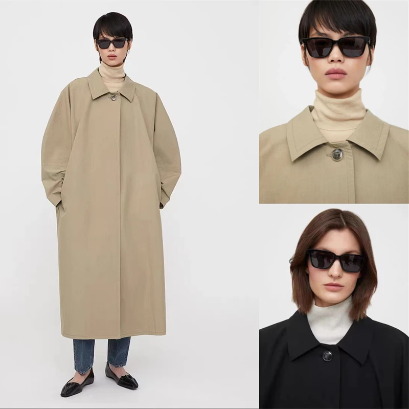 

TT Rounded Trench Coat silhouette deconstructed minimalist mid-length bat sleeve coat fall/winter new