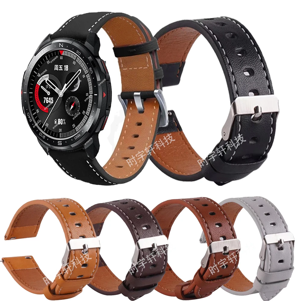 Cinturino In Pelle Da 22Mm Per Honor Watch Gs Pro/Gs 3 Smart Watch Strap Bracciale Sportivo Per Honor Watch 4 Pro/Magic 2 46Mm Men Correa