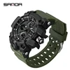SANDA 6021 Sport Watch for Men Waterproof LED Dual Display Quartz Wristwatch Mens Digital Clock Military Stopwatch Reloj Hombre 3