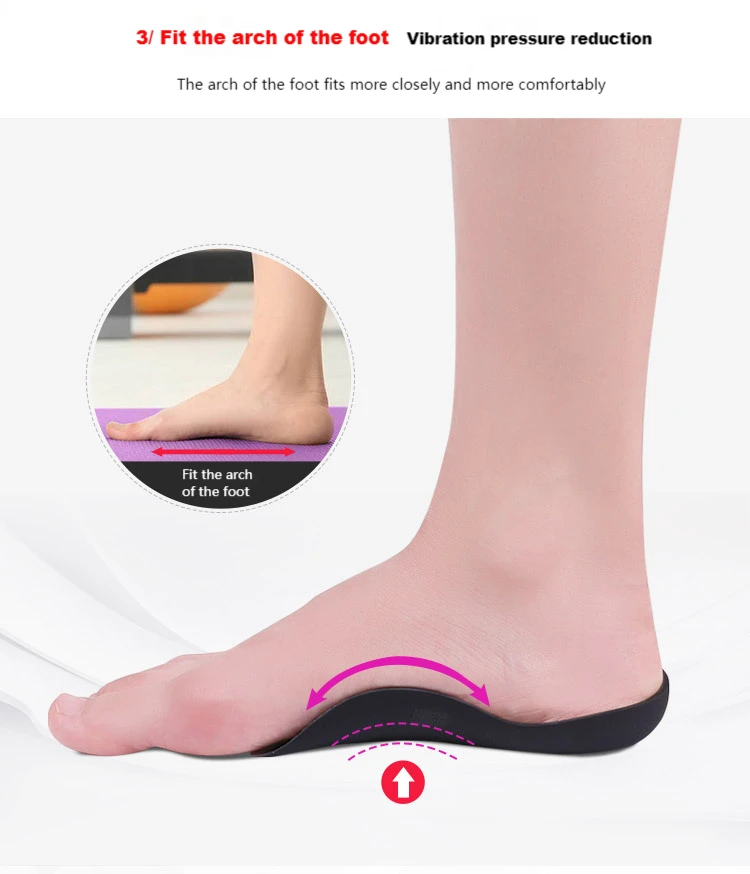 Arch Support Plantarfasziitis-Schuhe, orthopädische Einlegesohlen, Unisex, große Einlegesohle für Plattfüße, O-förmige Beine für Plattfüße – Detail 7