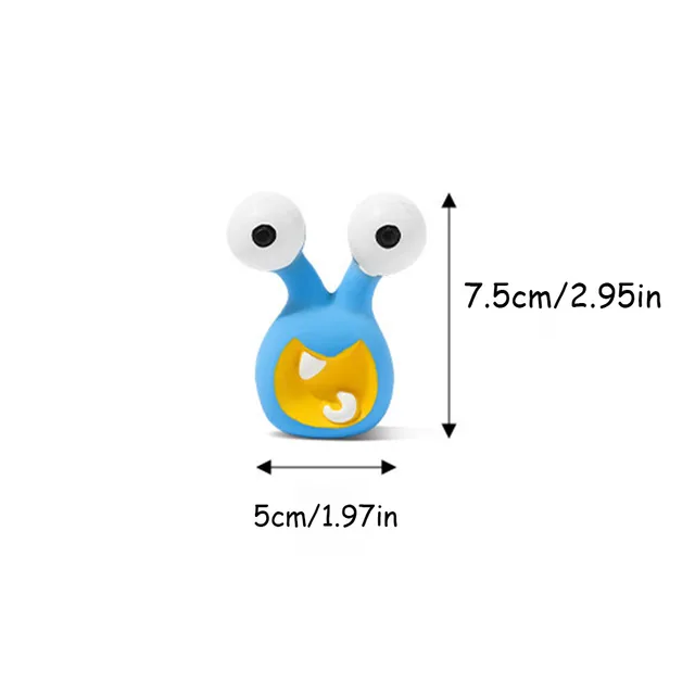Pet Latex Toy Cartoon Alien Monster - Dog Chew Toy, Bite-Resistant, Squeaky, for Puppies Small Dogs, Teething Cleaning, 5