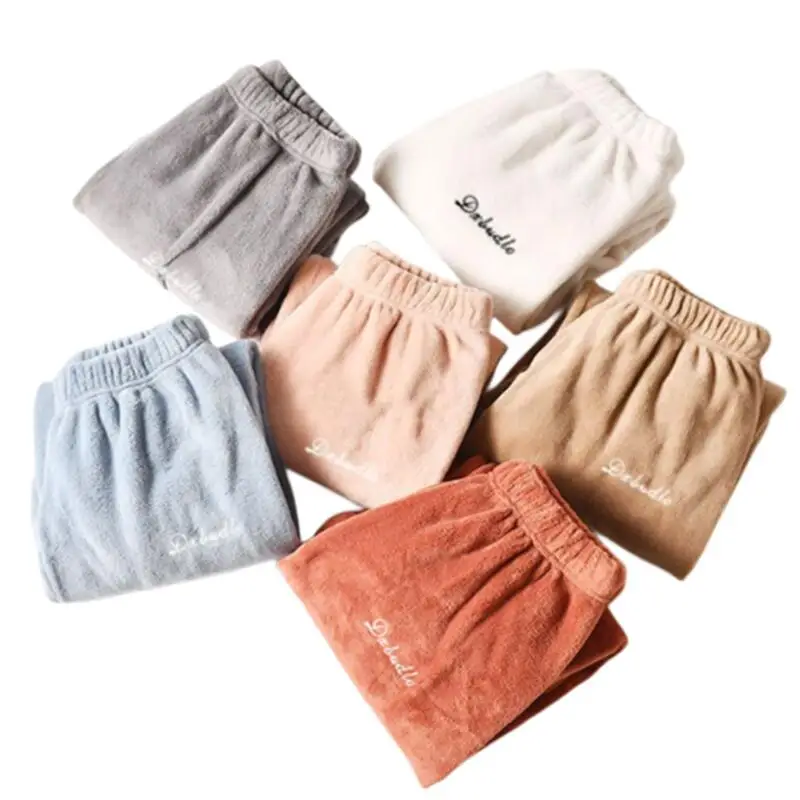 Women Velvet Pajama Set Fleecing Warm Loose Top And Elastic Waist Pants Home Casual Warm Woolen Suit Women 2023 Autumn Winter 4