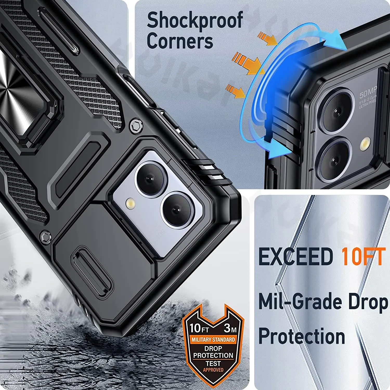Shockproof Heavy Duty Smooth Grip Slide Camera Case