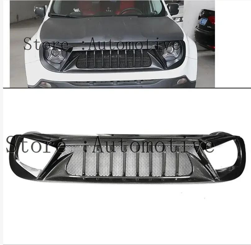 

For Jeep Renegade 2015-2018 Black Angry Bird Style Grill Upgrade Air Intake Styling ABS Grille Front Bumper Protector