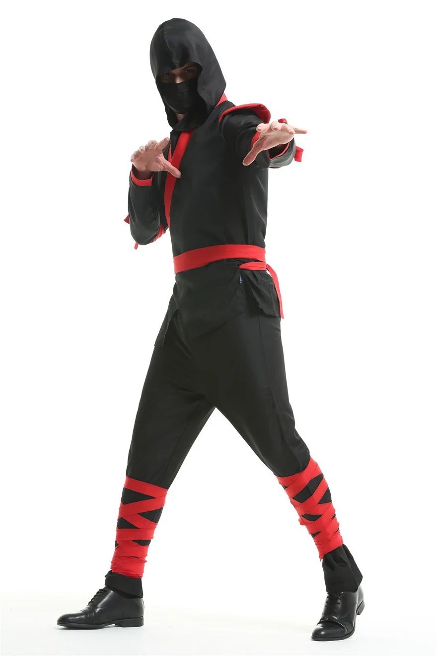 Men Japan Samurai Costumes Ninja Cosplay Clothes Suit For Adult Ninja Halloween Carnival Fancy Party Dress
