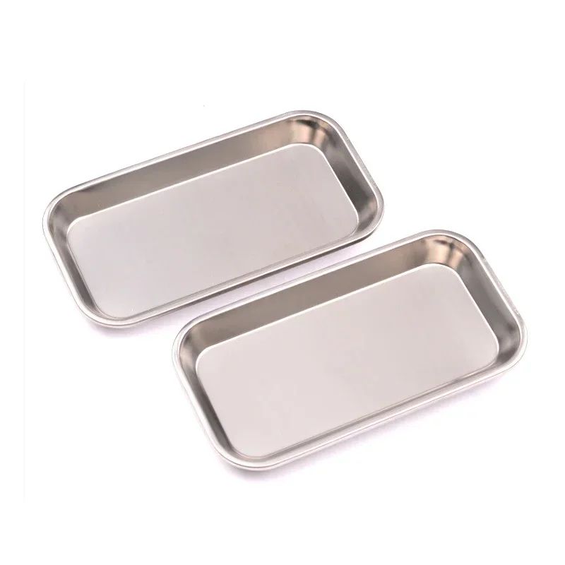Kitchen Tray Square Storage Tray Dental Stainless Steel Medical Tools Dish Nail Tattoo Dental Medical Device Supplies