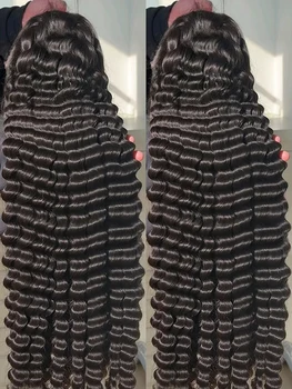 13x6 HD 30 40 Inch Loose Curly Lace Front 100% Human Hair Wigs Deep Water Wave 360 13x4 Lace Frontal Raw Brazilian Remy Hair Wig 1