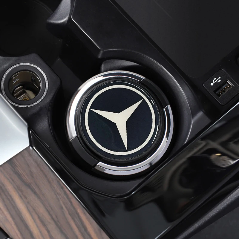 메르세데스 벤츠 W124 W140 W163 W202 W203 W204 W205 CLA CLK CLS GLA GLC용 차량용 LED 재떨이 휴대용 담배 재떨이 홀더 액세서리