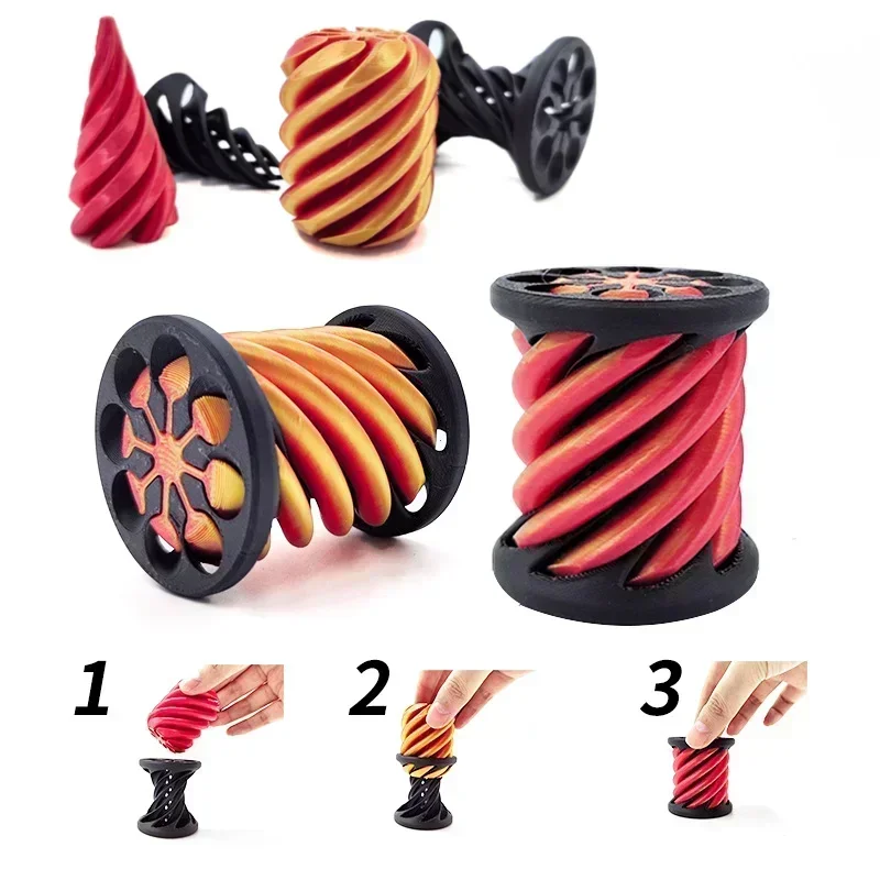 Kids 3D Imprimé cône en spirale jouet agité impossible la pyramide Pyramide Sculpture Antistress soulageant le jeu Adultes Toys