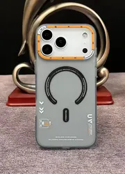 Matte Magnetic Phone Case with Frosted Back and Metal Lens Frame for iPhone 17 Pro (Grey)
