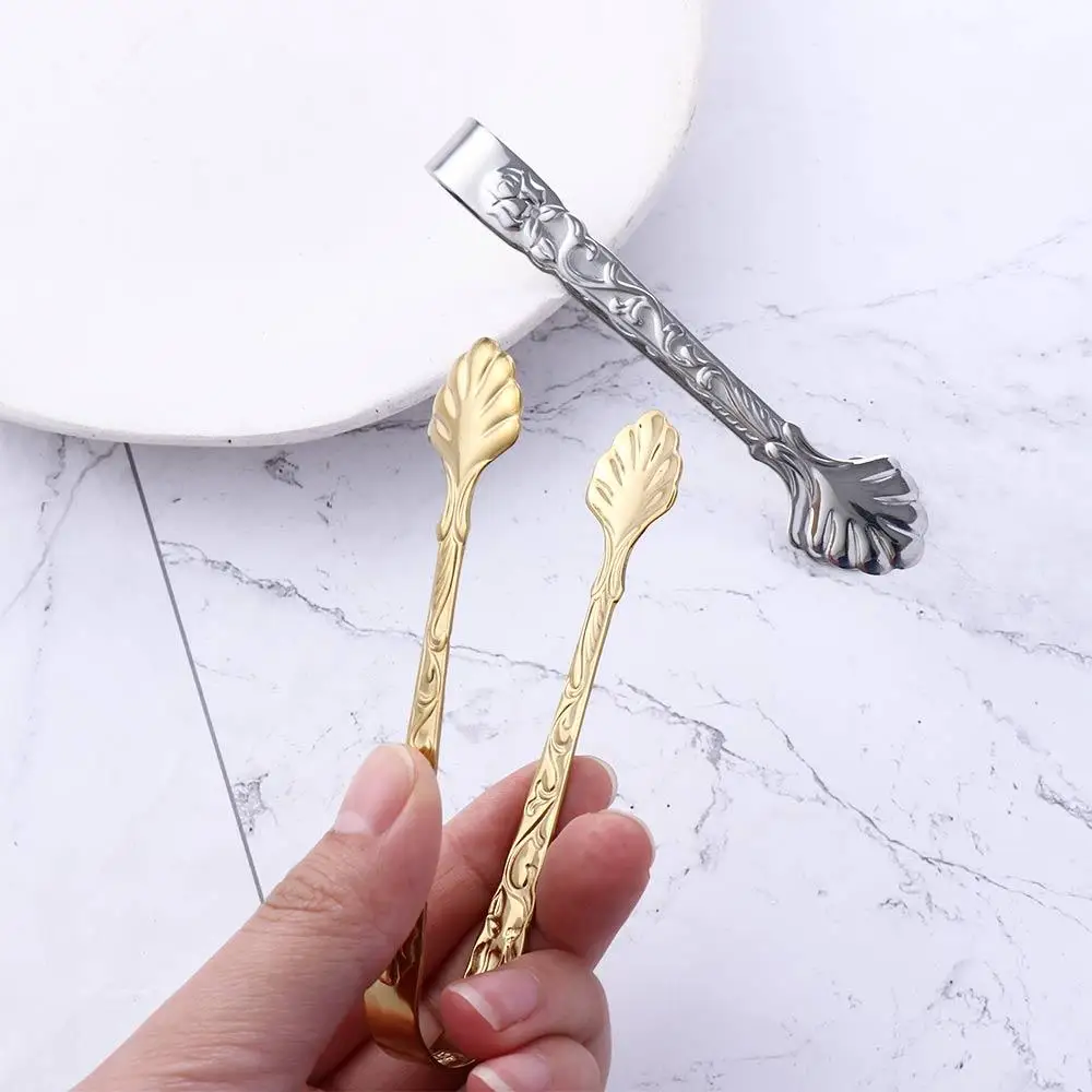 1Pc Stainless Steel Ice Cube Clips Sugar Tongs Foods BBQ Clips Ice Clamp Tool Bar Kitchen Serving Ton stainless steel tongs