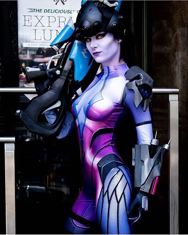 

Halloween Widowmaker Cosplay Costume Women Female Girls Suit Zentai Superhero Bodysuit Adults/Kids Jumpsuit