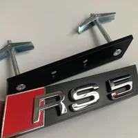 Badge de calandre de voiture Audi, emblème avant pour autocollant Audi S5 S6 S7 S8 RS3 RS4 RS5 RS6 RS7 RS8 SQ3 SQ5, accessoires de Modification automobile, 1 pièce 4