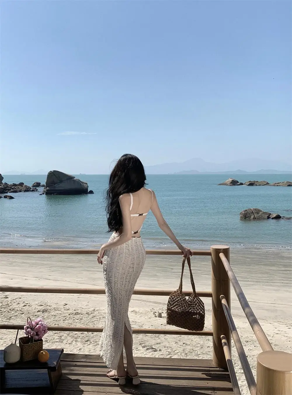 Sexy Knitting Backless Bodycon Dresses for Women Halter Slim Party Dress Sleeveless Korean Fashion Holiday Style Vestidos Mujer