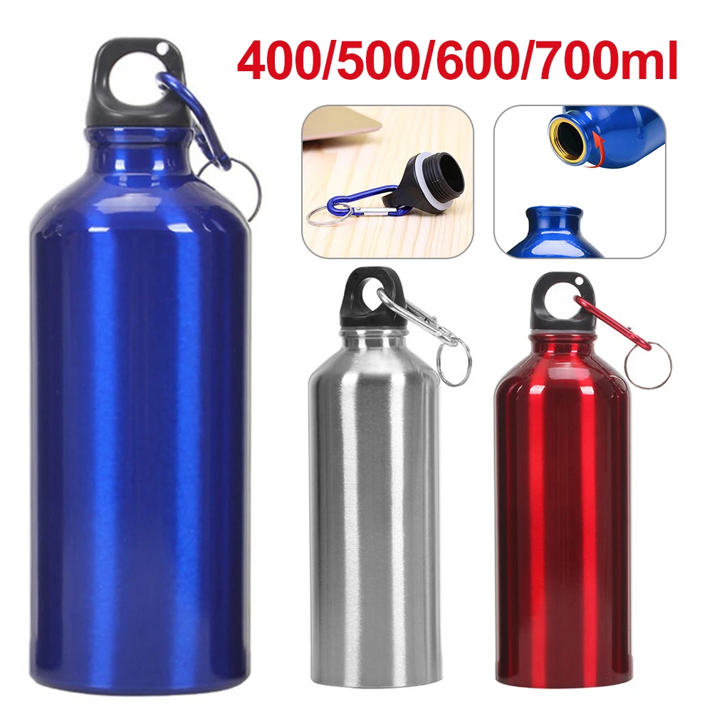 Sports Water Bottle 400/500/600/700ml Aluminum Portable Water Bottle Bike Cycling Drinking Kettle Drinking Cup for Outdoor Travel Running Camping