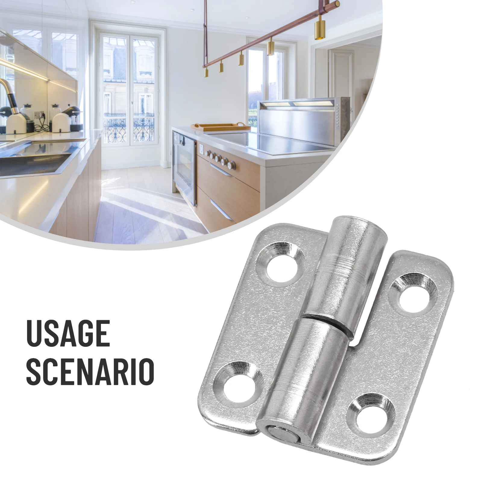 1PCS Removable 304 Stainless Steel Heavy-duty Flat Open Hinge Suitable For Cabinet Wardrobe And Door 37x33mm Silver Gadget