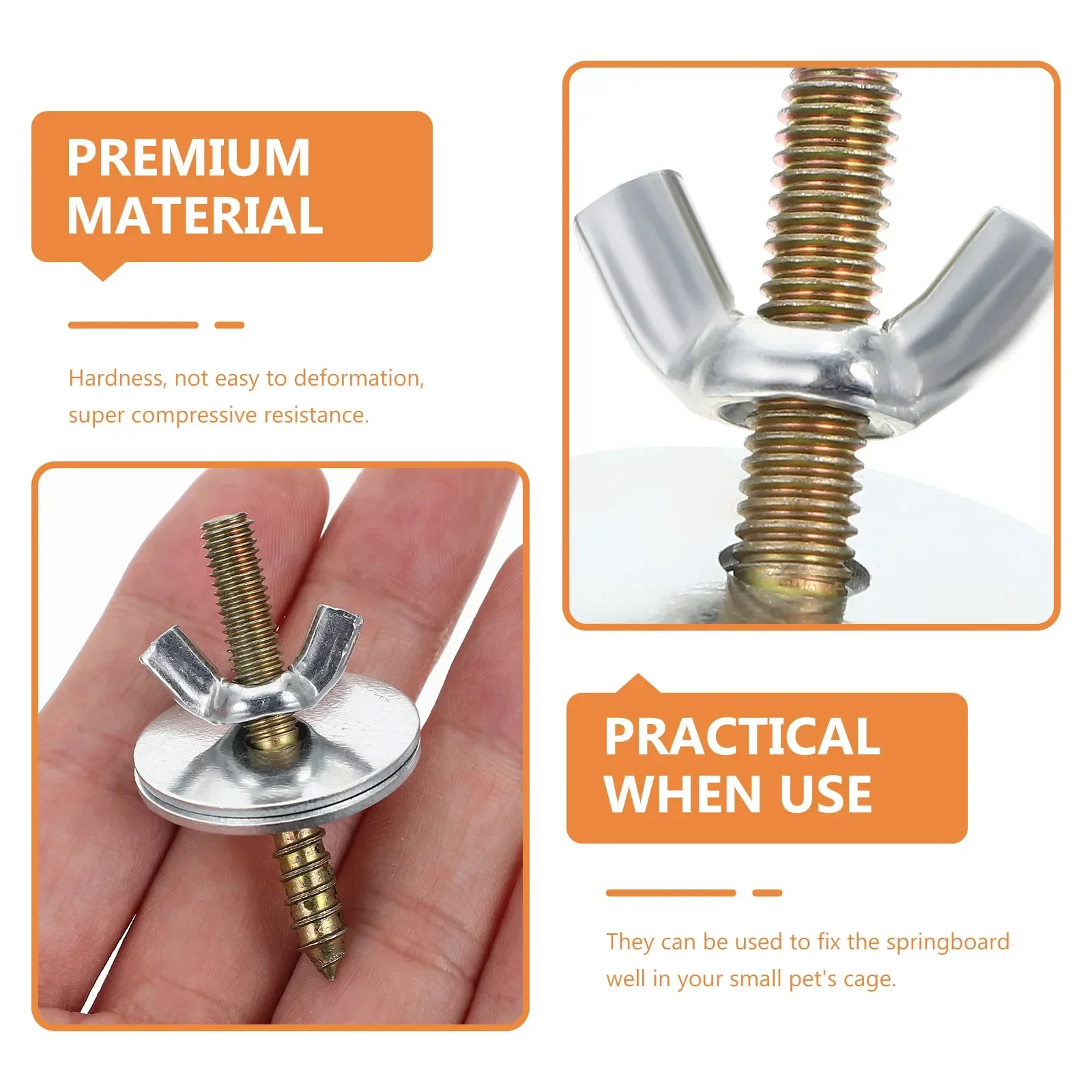 Screws Cage Nuts Hamster Bird Screw Wing Kitspringboard Supplies Breeding Accessories Box Fixing Parrot Bolts Pet Fastenersstand