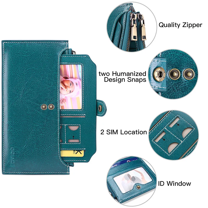 2023 New Large-Capacity Women's Wallet Luxury Brand Retro Credit Card Holder Multi-card Zipper Mobile Phone Bag Money Bag Wallet