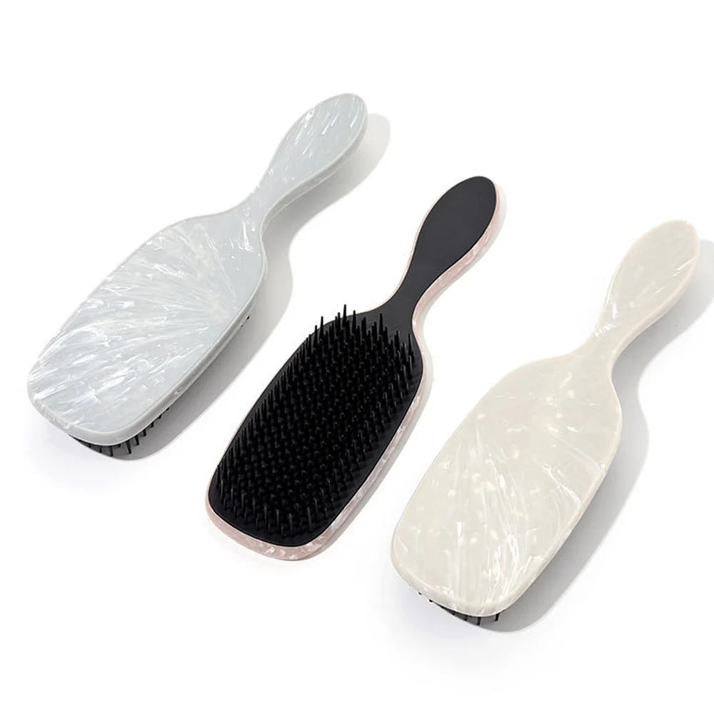 Marbled Anti-Static Detangling Hair Brush with Massage Handle