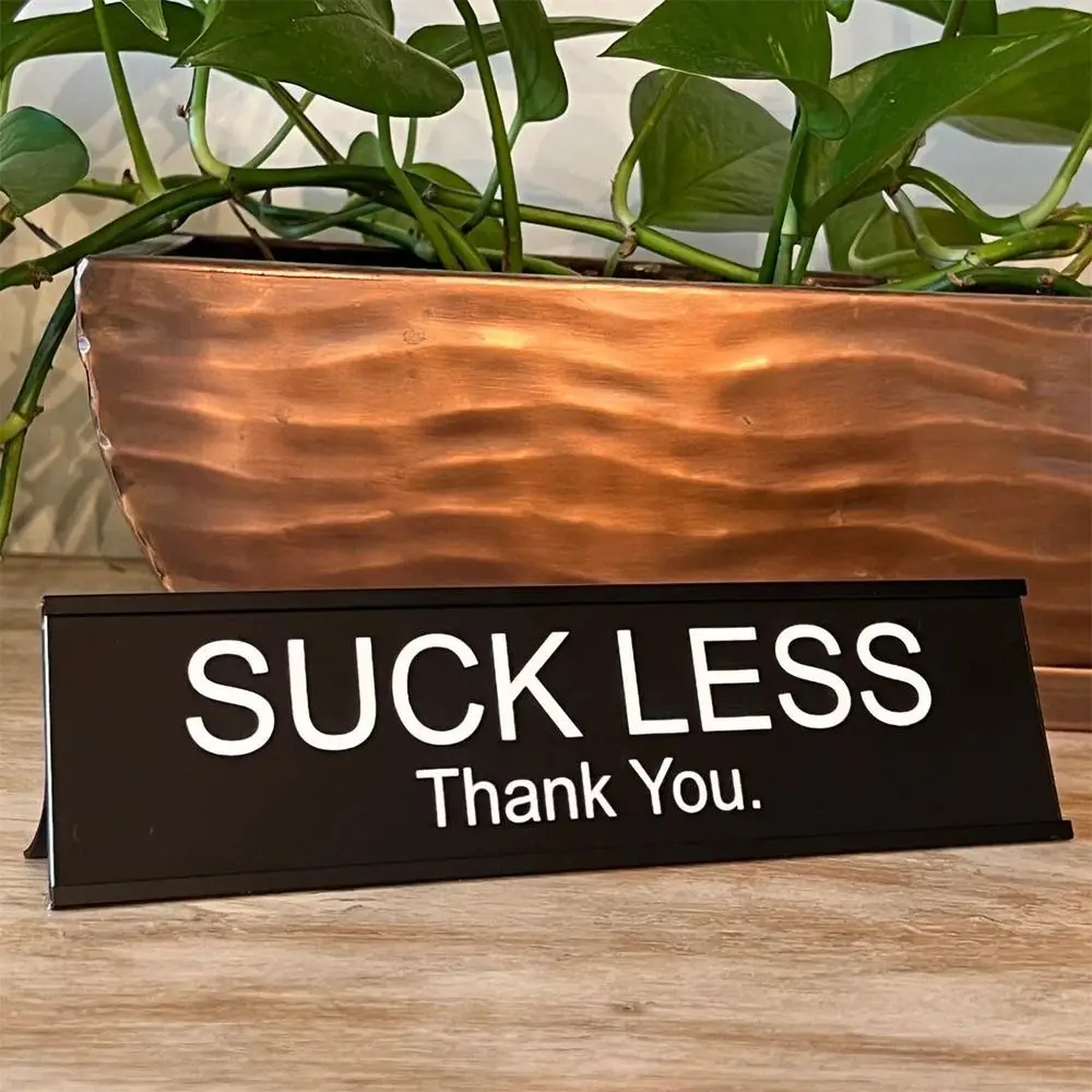 1PC Black Office Decor Sign Funny Quote for A Touch Of Humor In The Workplace Desk Sign Lightweight Seat Cards Table Decoration