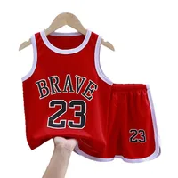 Ensemble de vêtements de sport d'été à séchage rapide pour enfants, vêtements de basket-ball sans manches pour bébés garçons 5