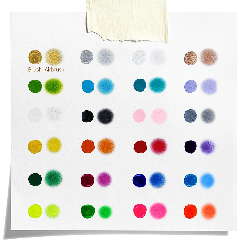 Description Picture 6 of item24 Colors Airbrush Nail Ink 10ML Nail Polish Paint Use For Airbrush Spray Gun Nail Art Color Paint Hollow Pattern Manicure Tool