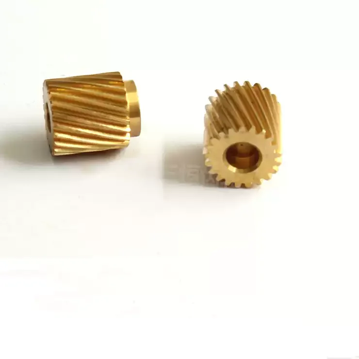 2개 0.5 모듈 21T 황동 헬리컬 기어, 5mm 보어, 45 ° 헬릭스 앵글, 좌측 및 우측 사용 가능, 모터 구동 변속기용
