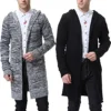 Men's Hooded Thick Cardigan Sweater Coat X-long Sweater 2